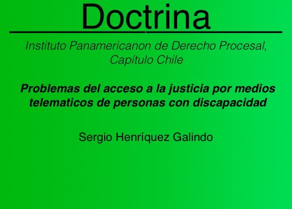 Problemas del acceso a la justicia por medios telematicos de personas con discapacidad - Sergio Henríquez